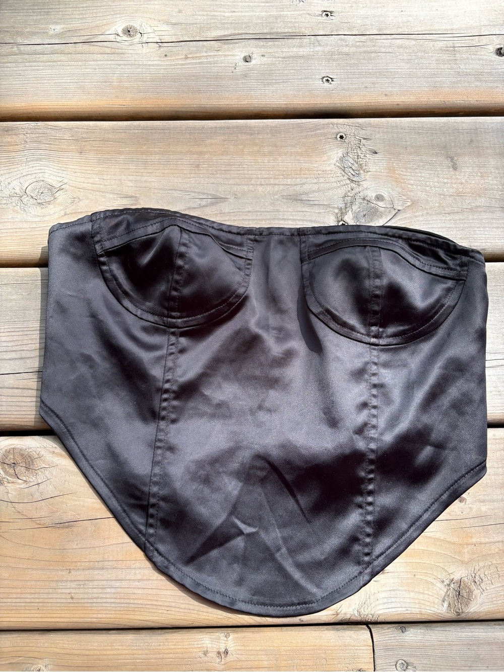 Lioness Black Satin Bustier/ Halter Top